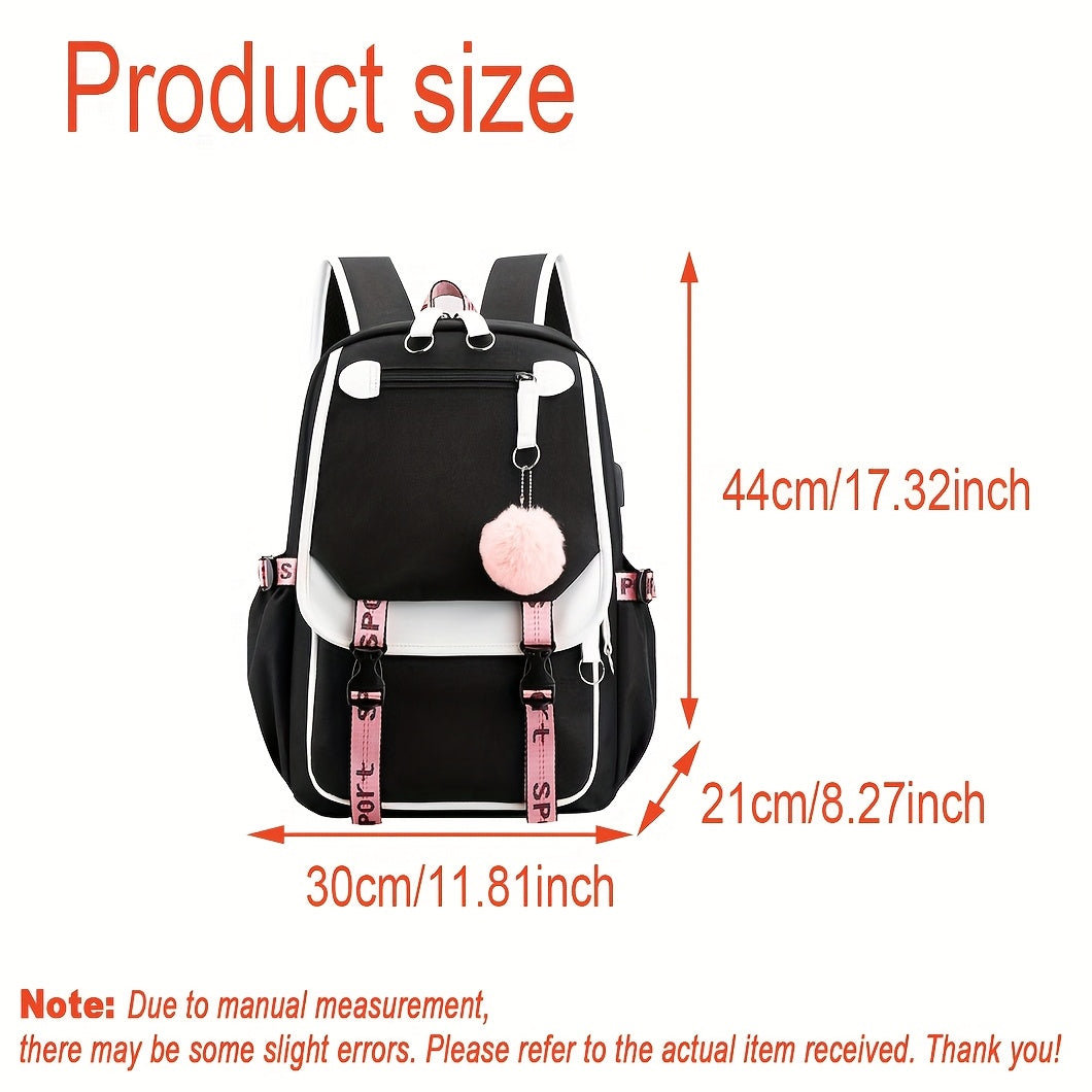 Teen Girls Laptop Backpack Durable Polyester School Bag