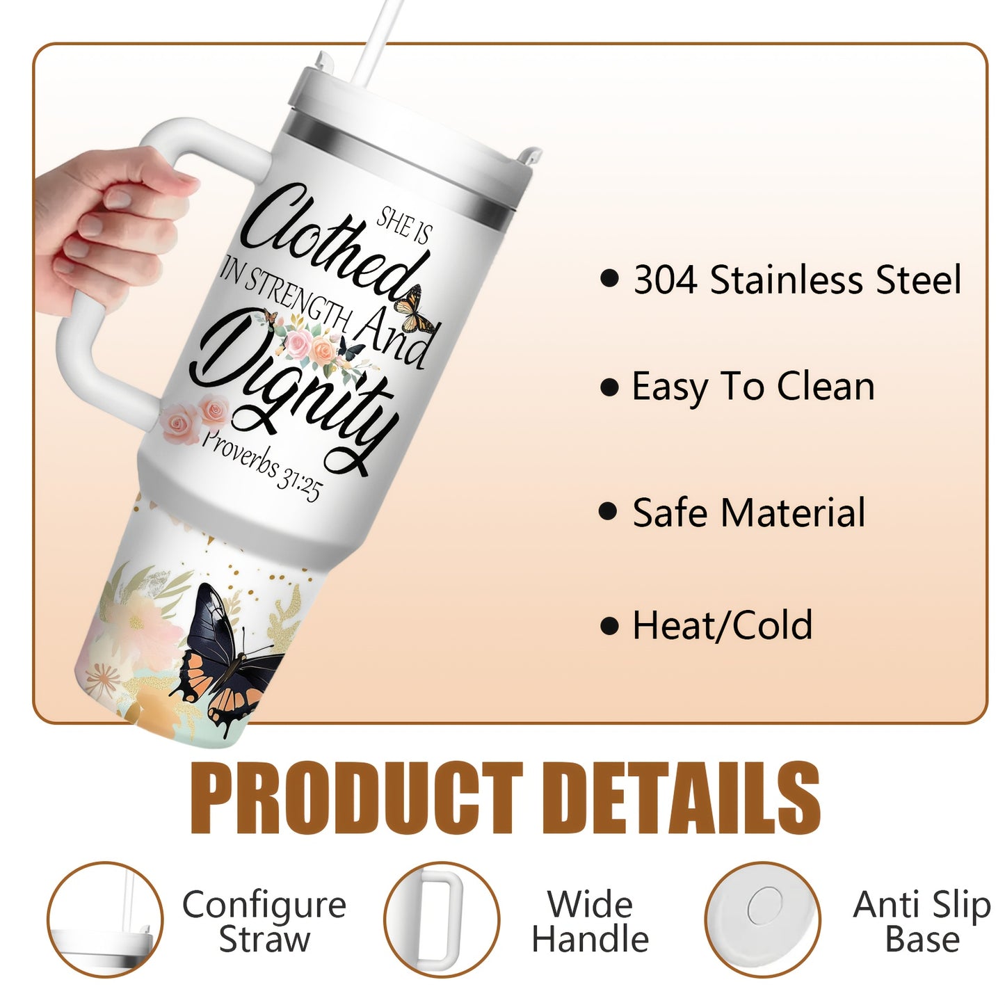 Stainless Steel Insulated Water Bottle With Lid And Handle