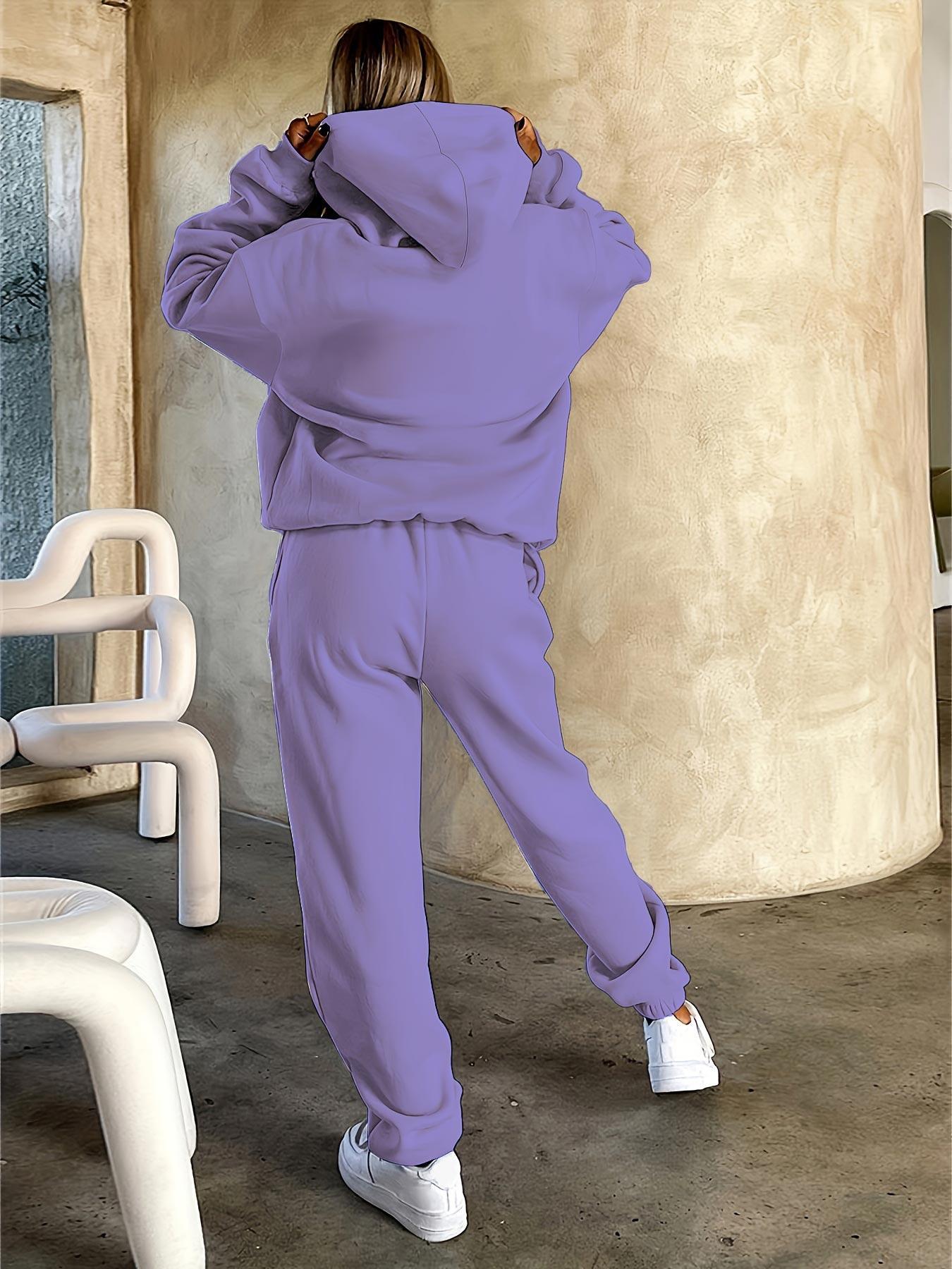 Paris Inspired Fleece Hoodie And Joggers Set For Women