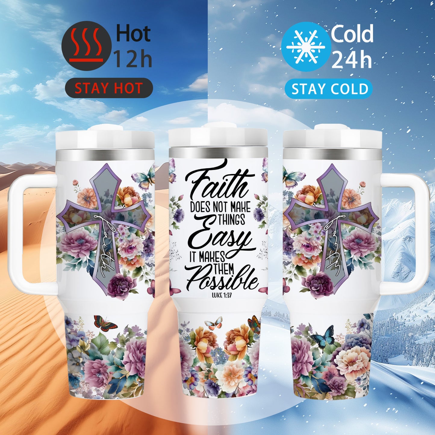 Mikenda Insulated Stainless Steel Vacuum Cup With Straw