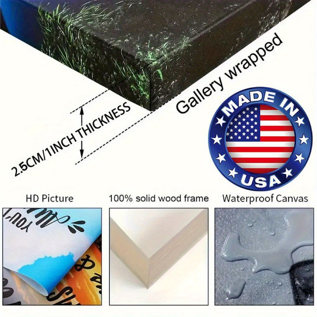Stunning Peacock Canvas Wall Art With Wooden Frame USA Made