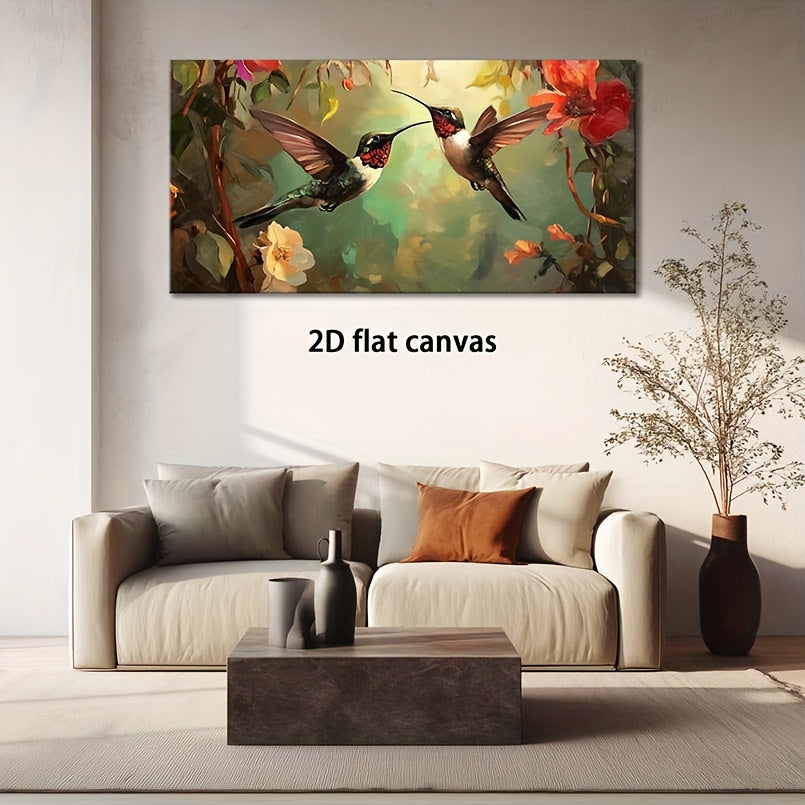 Hummingbird Canvas Wall Art Modern Abstract Landscape Print