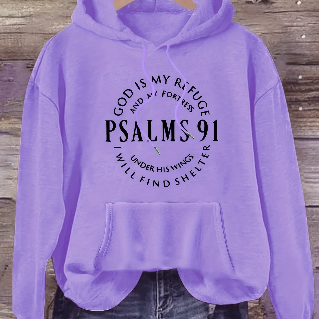 Stylish Psalm Womens Graphic Hoodie Soft Polyester Pullover