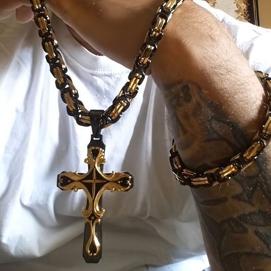 2pcs Vintage Men's Fashion Necklace Set