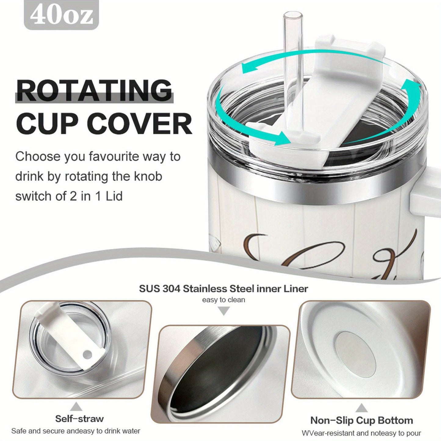 Floral Cross Tumbler Stainless Steel Vacuum Insulated Travel Mug