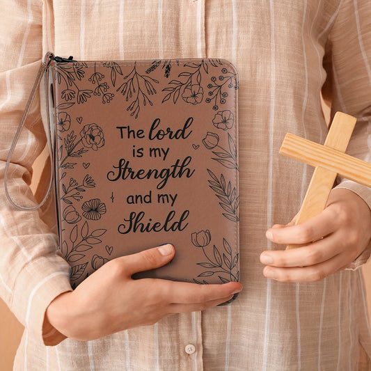 Faux Leather Bible Cover Case For Women Large Floral Design Bag