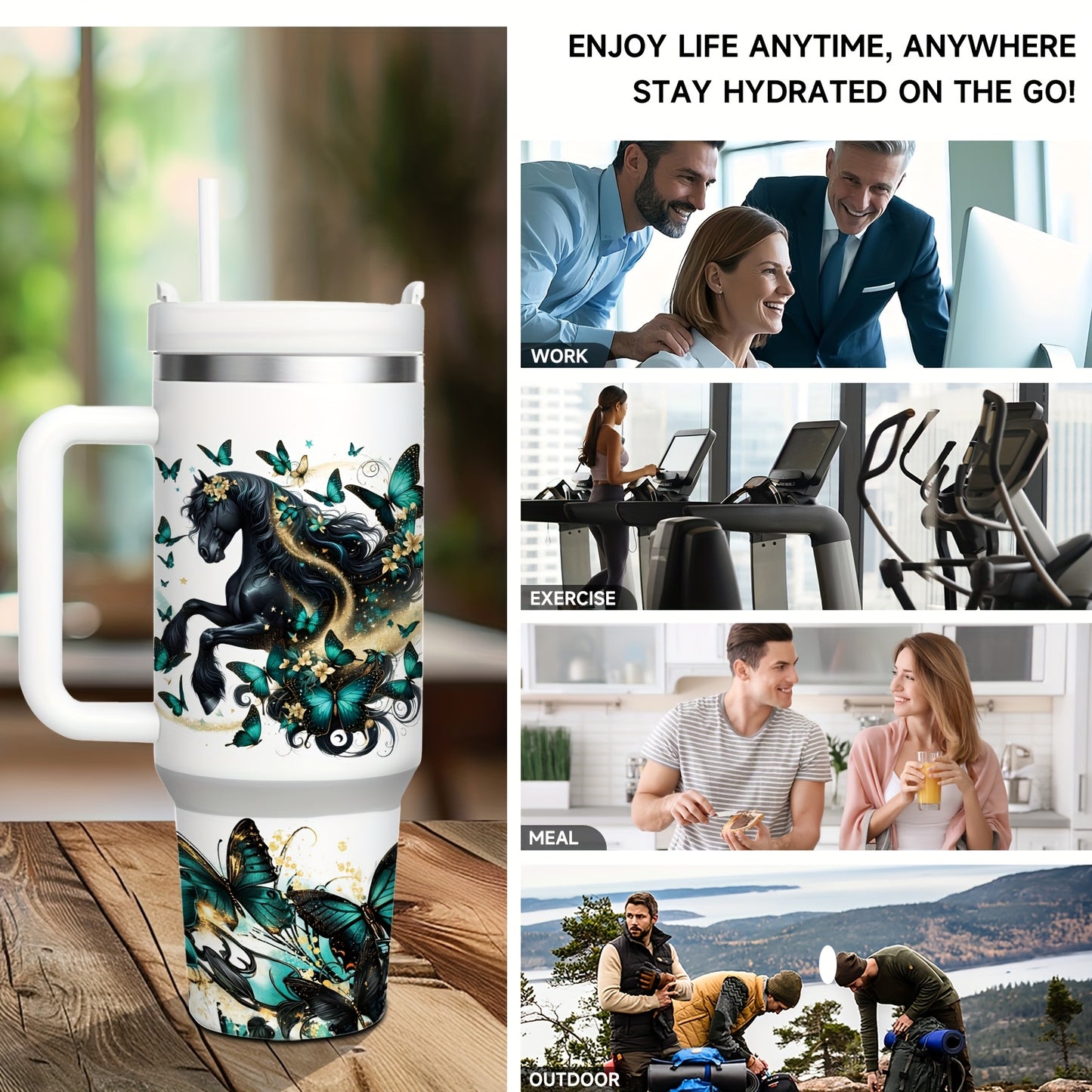 Mikenda Faith Stainless Steel Tumbler With Handle Lid