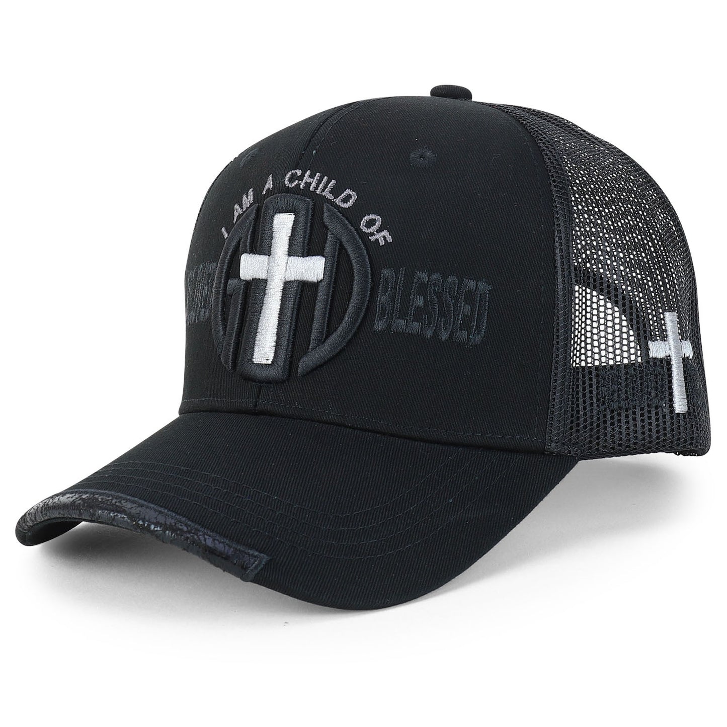 Jesus Saves Embroidered Trucker Cap Curved Bill Six Panel Casual Hat Cotton Polyester Blend