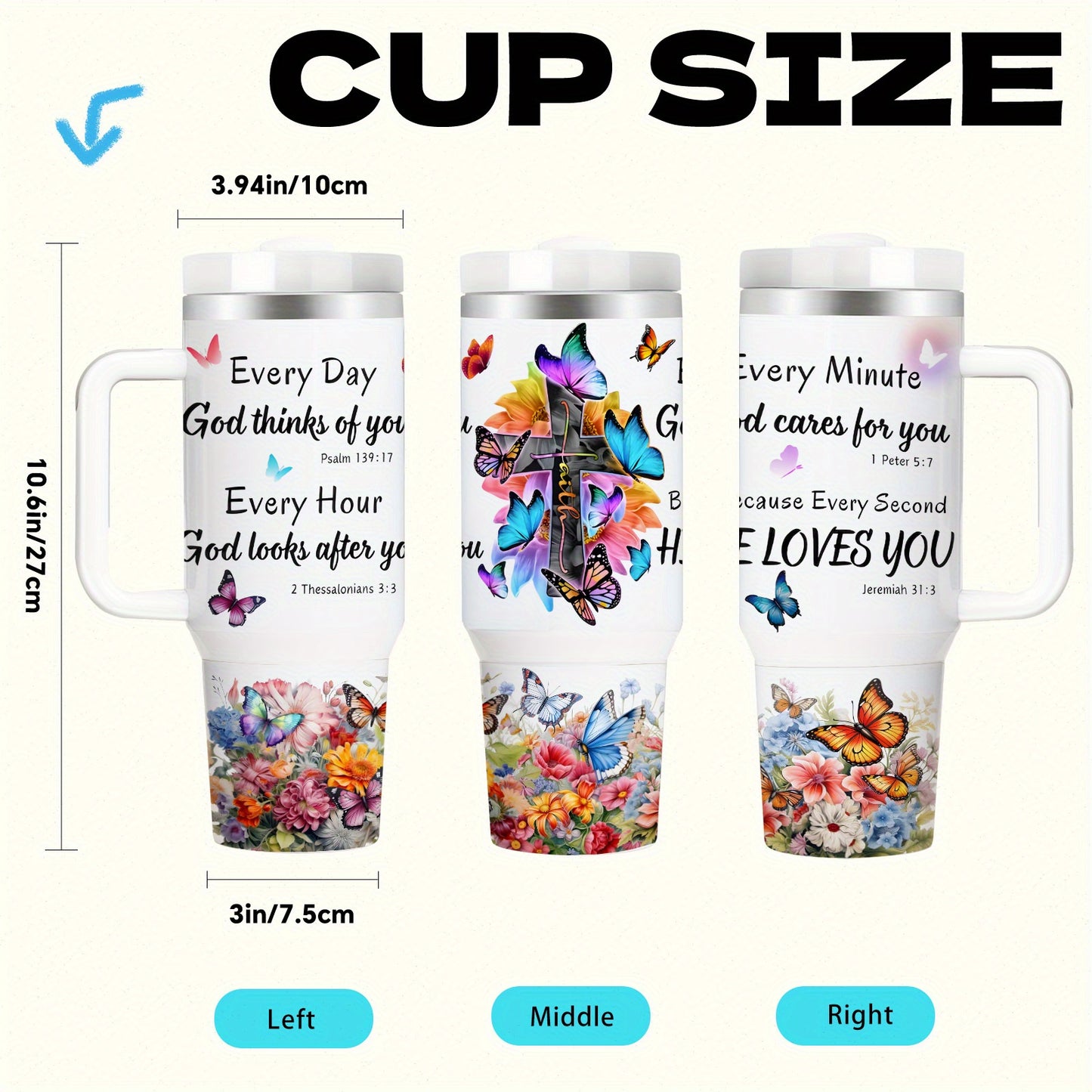 Mikenda Insulated Stainless Steel Tumbler God Loves You