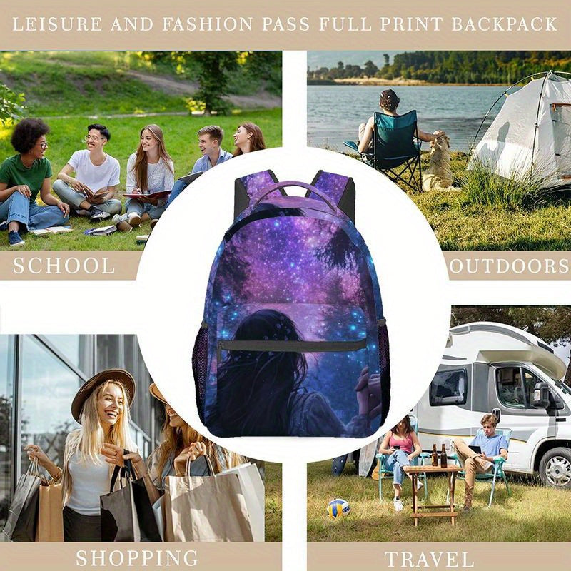 In His Divine Power Galaxy Backpack With Starry Night Print