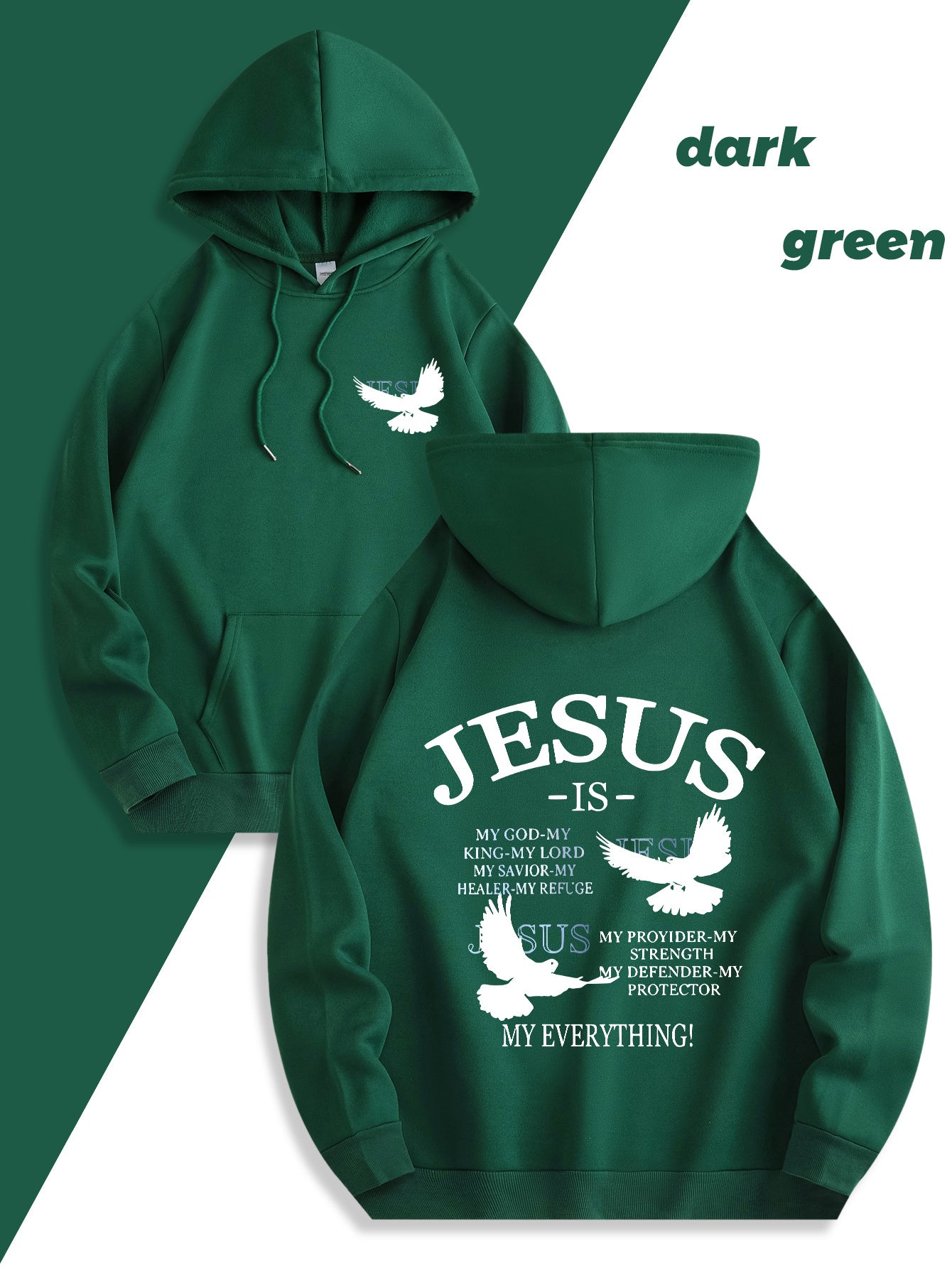 Divine Power Jesus and Dove Graphic Hoodie Unisex Gift
