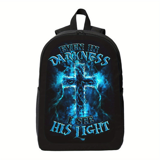 Even Darkness Light Cross Inspirational Laptop Backpack