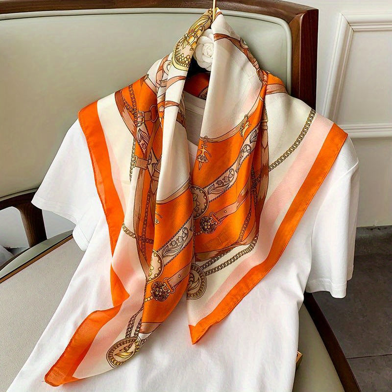 Square Scarf Elegant Women's Polyester Shawl Bandana