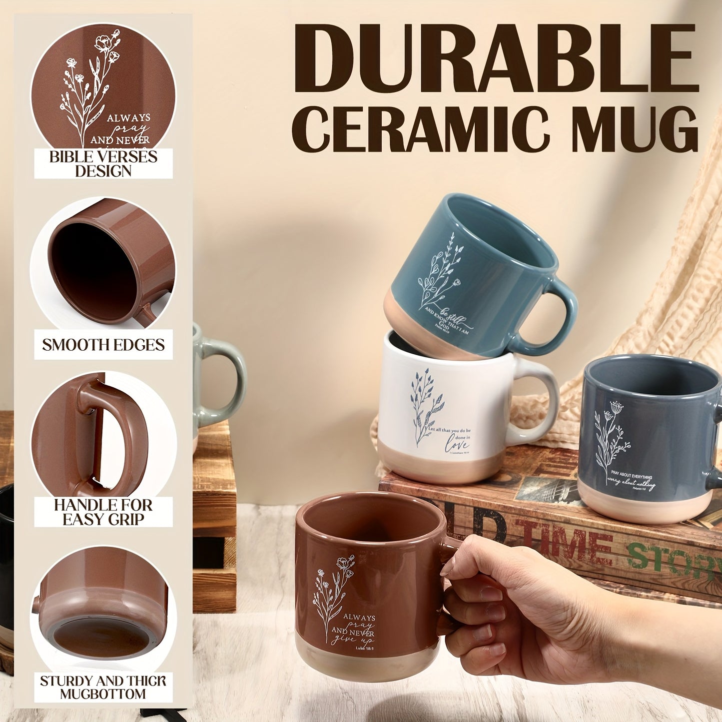 PATELAI Inspirational Christian Mugs for Women Ceramic Gift