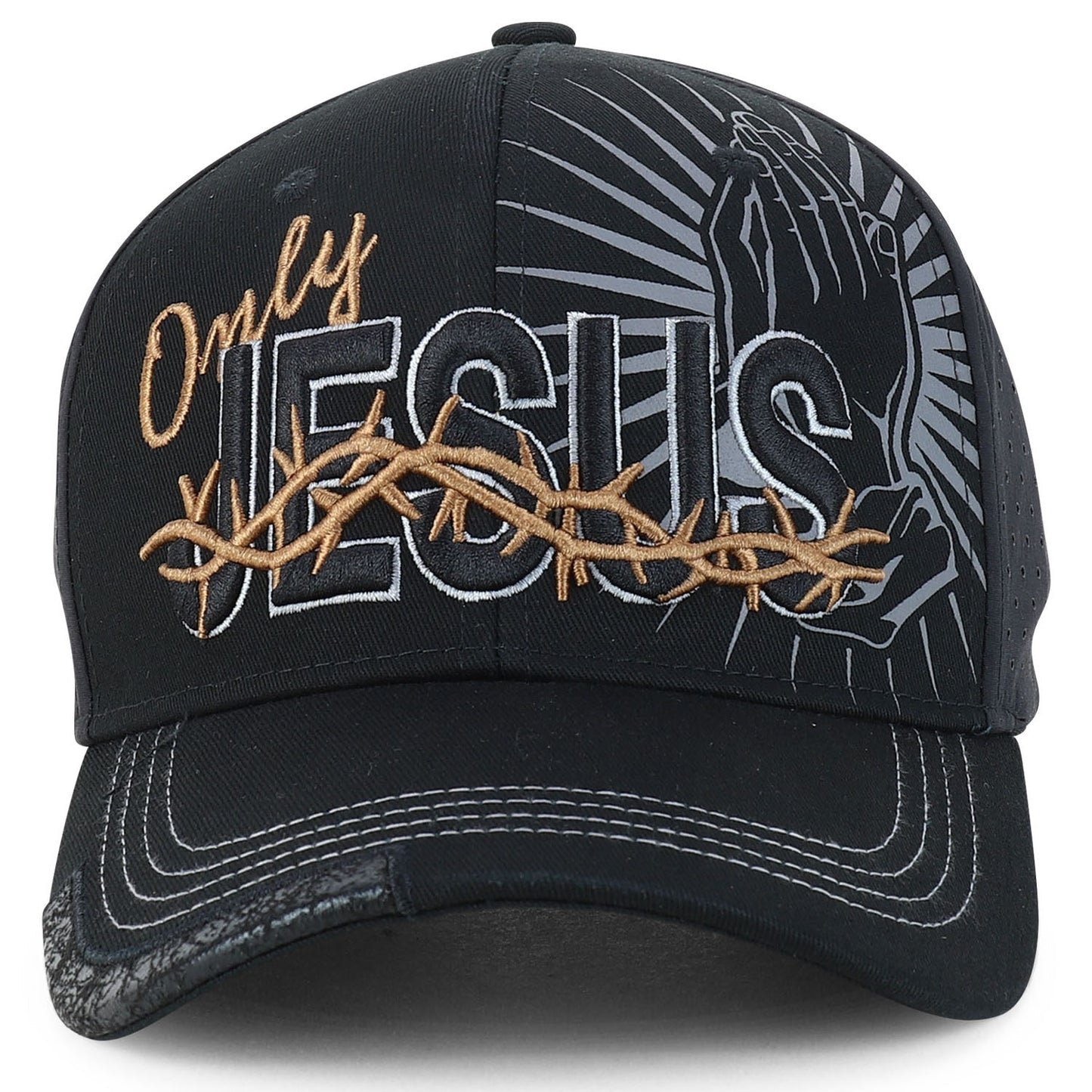 Trendy Apparel Shop Jesus Praying Hand Embroidered Christian Cap
