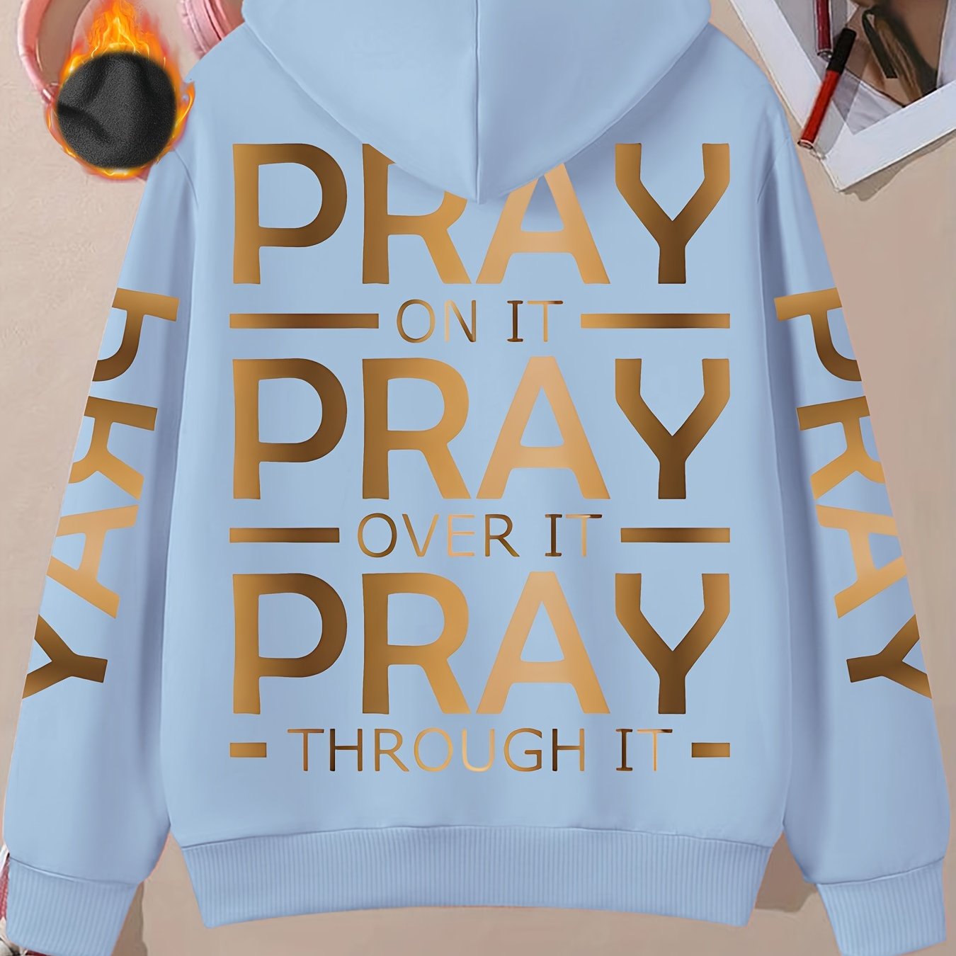 IHDP Alphabet Pattern Hoodie Women Casual Sweater Edition