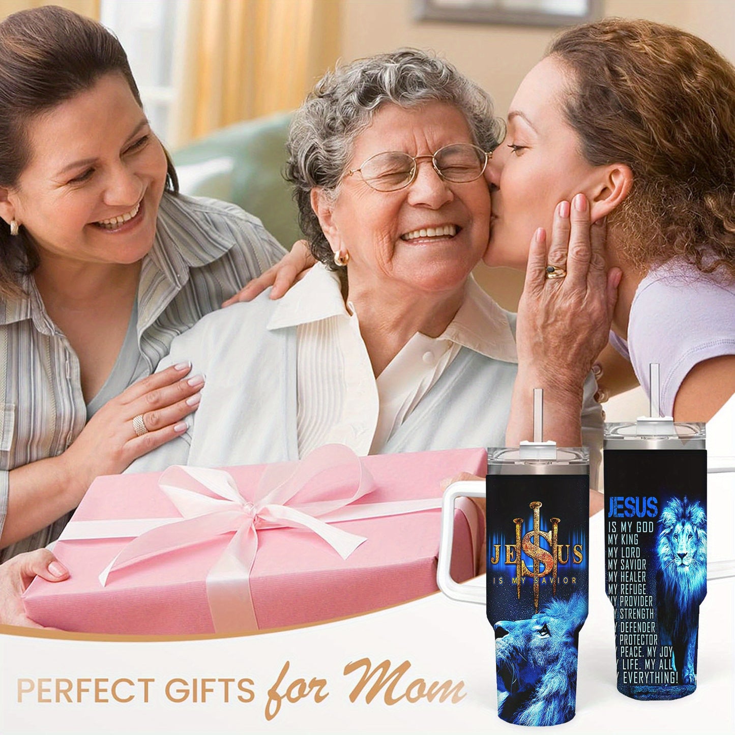 Jesus Lion Art Travel Mug Double Wall Insulated Gift