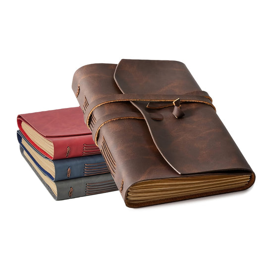 Vintage Real Faux Leather Journal Notebook A5 Size 5 Inch by 7 Point 1 Inch
