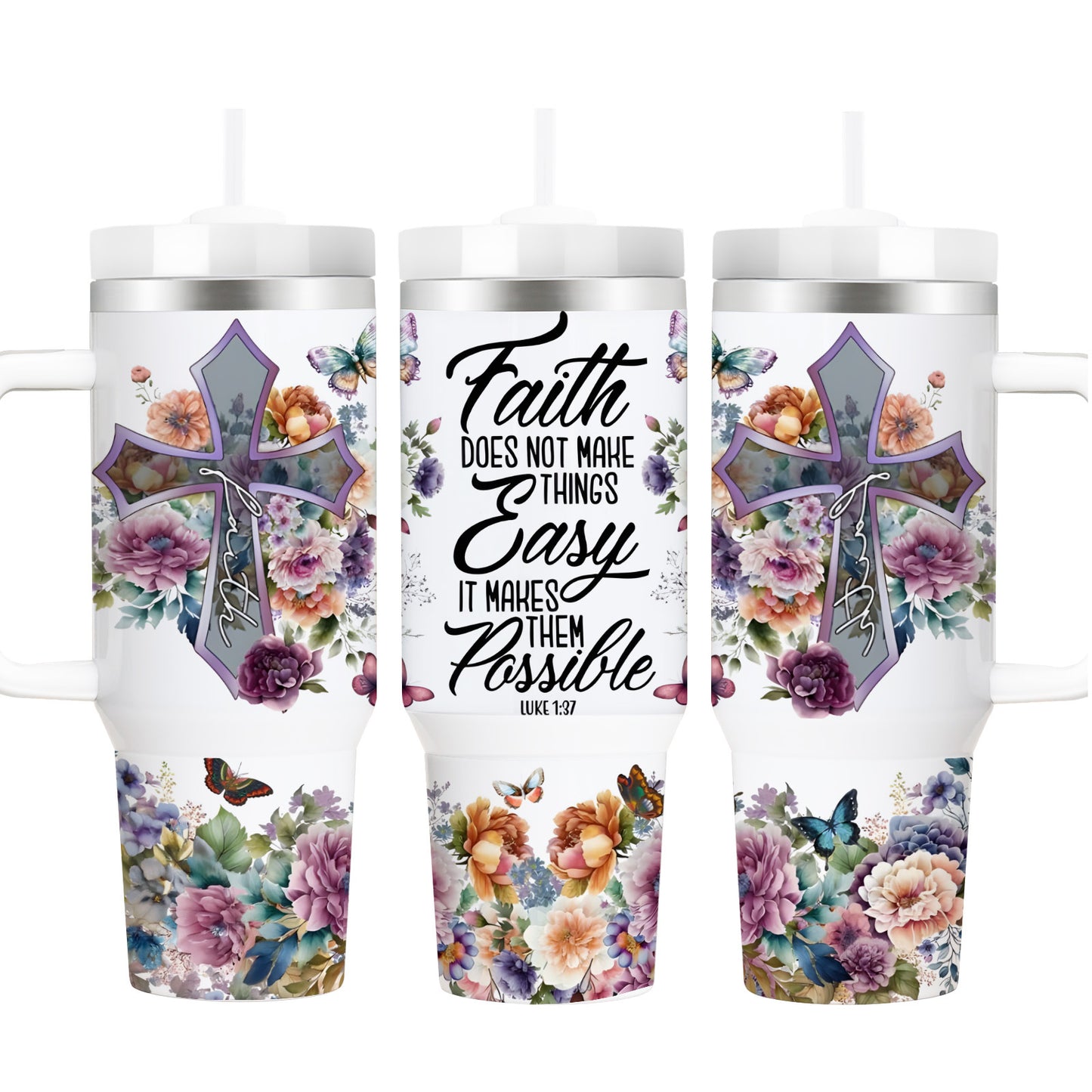 Mikenda Insulated Stainless Steel Vacuum Cup With Straw