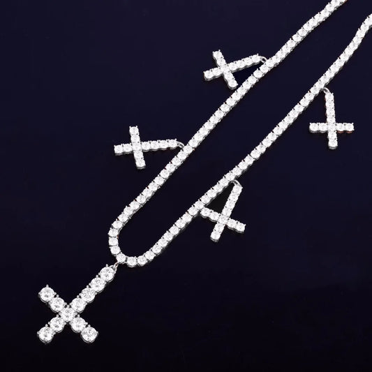 Zircon Cross Pendant Necklace for Women Elegant Religious Jewelry