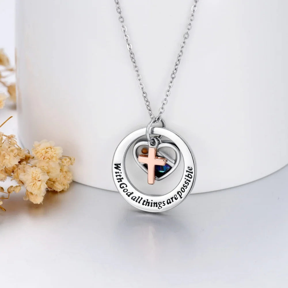 Feel Style Faith Cross Necklace Stainless Steel Pendant