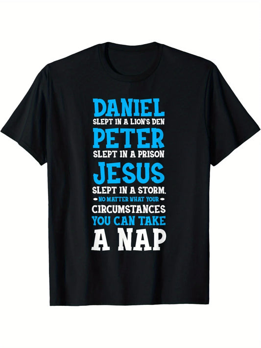Funny Nap Lovers Sleeping Jesus T Shirt Christian Humor Gift For Men S 3XL Birthday Tee