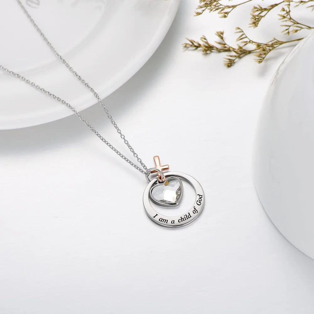 Feel Style Faith Cross Necklace Stainless Steel Pendant
