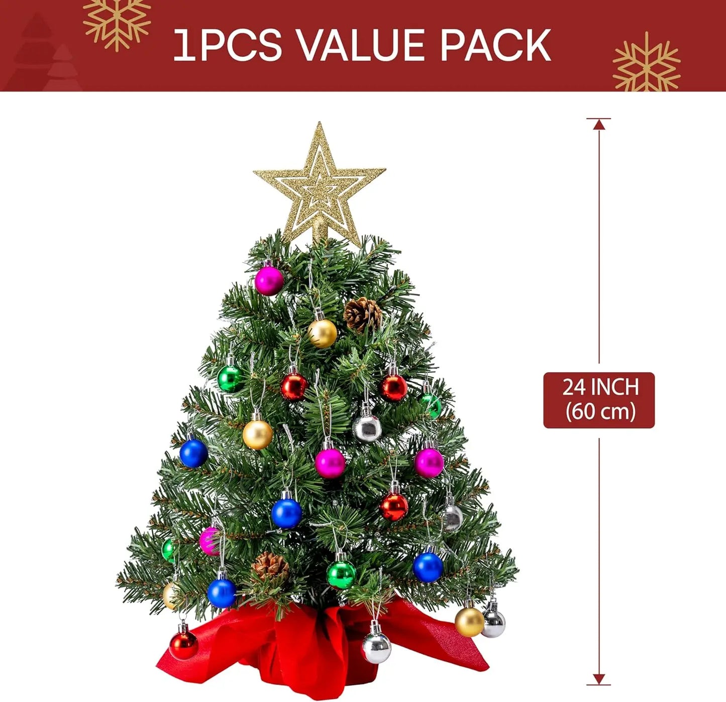 Joyfy Prelit Tabletop Christmas Tree With Warm Lights