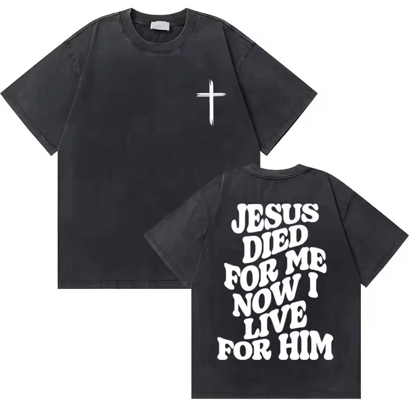 Washed Vintage Christian Jesus Good News God Loves You Bible Verse Graphic T Shirts For Men Women Casual Oversized Tee