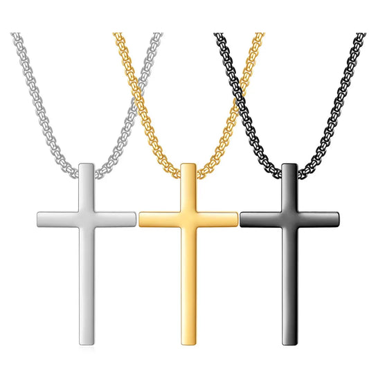 Simple Cross Stainless Steel Necklace for Men