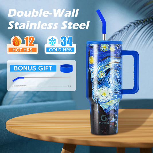Deli Stainless Steel Tumbler with Straw