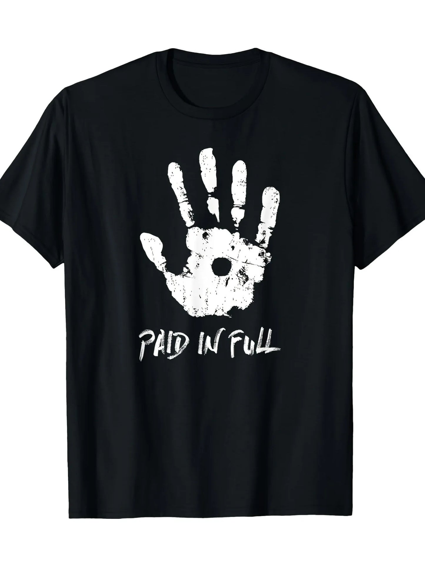 Jesus Hand Print Paid In Full Christian Faith T Shirt Round Neck Short Sleeve Regular Fit 200g Cotton Casual Tee