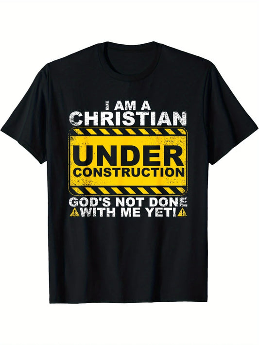 Funny Catholic Christian Under Construction Cotton T Shirt Unisex