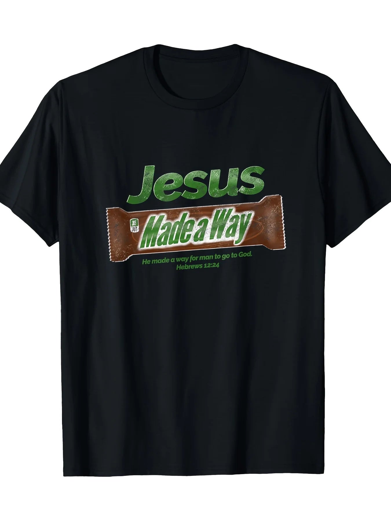 100 Percent Cotton Jesus Made Way Graphic T Shirt For Men Short Sleeve Christian Gift