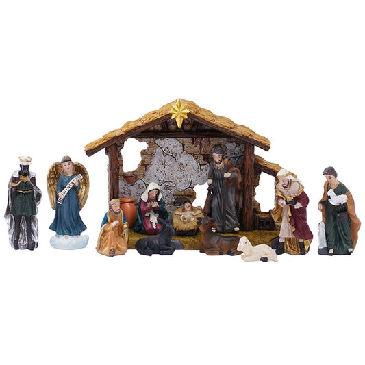 High-concerned Nativity Scene Set 12 Piece Holy Family Figurines