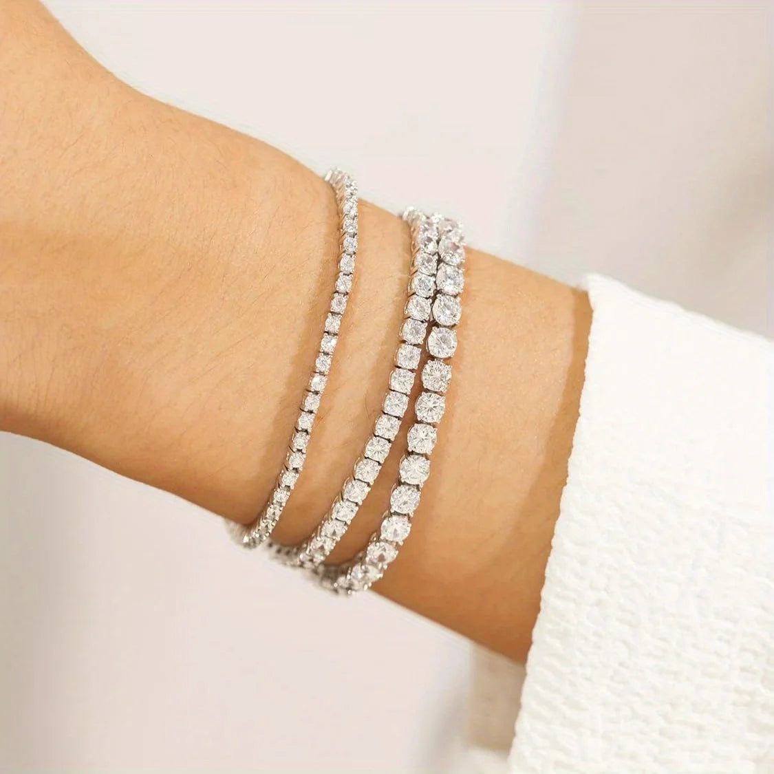 S925 Sterling Moissanite Tennis Bracelet Hypoallergenic Jewelry