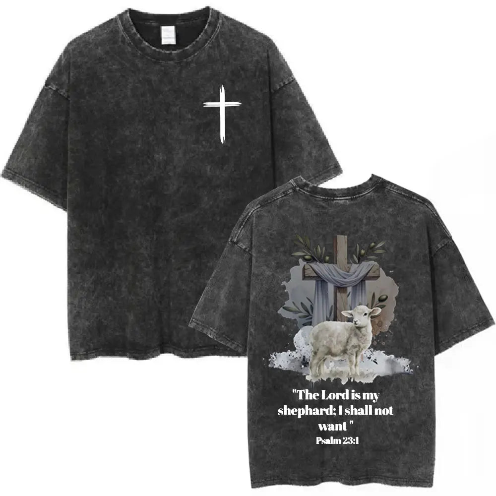 Anhui Bible Verse T Shirt Salvation Jesus Retro Washed