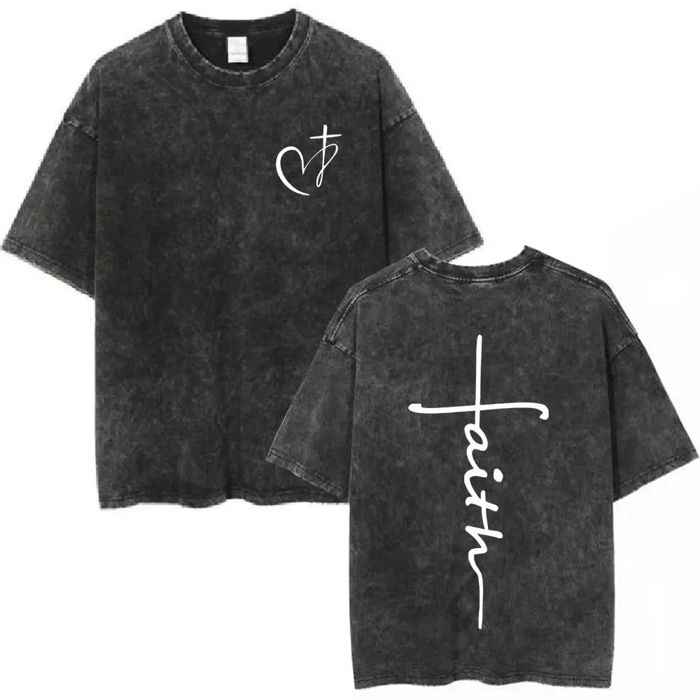 Anhui Bible Verse T Shirt Salvation Jesus Retro Washed