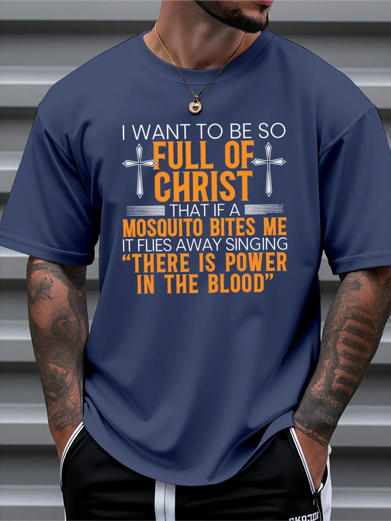 Men 100 Percent Cotton Summer Christian Faith Graphic T Shirt Slim Fit Round Neck Short Sleeve Top