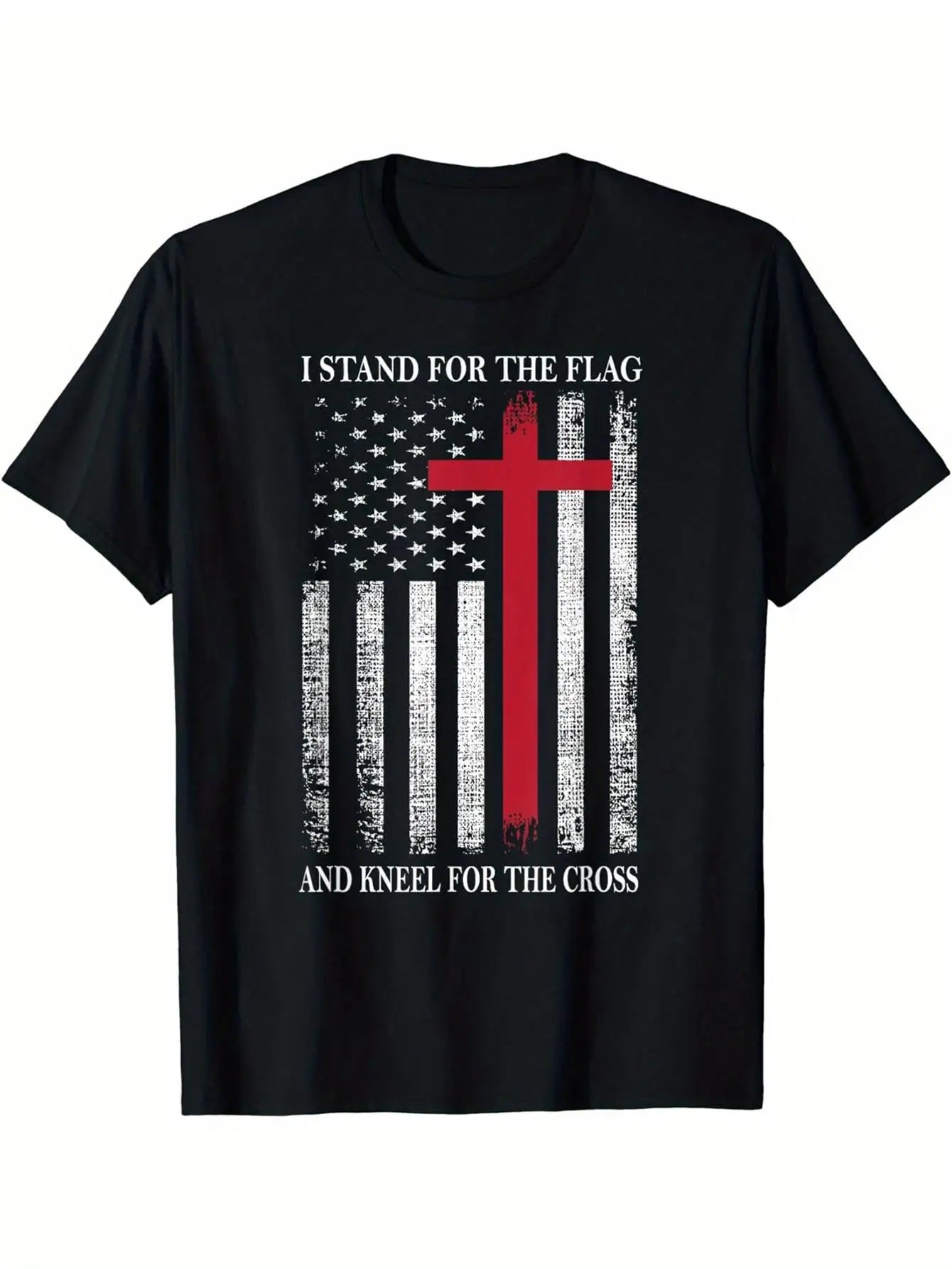 Zhejiang Christian Faith American Flag T Shirt I Stand