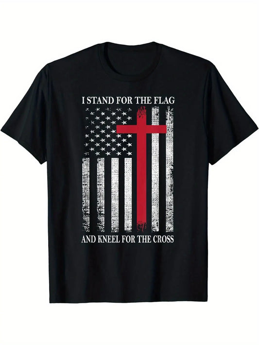 Zhejiang Christian Faith American Flag T Shirt I Stand