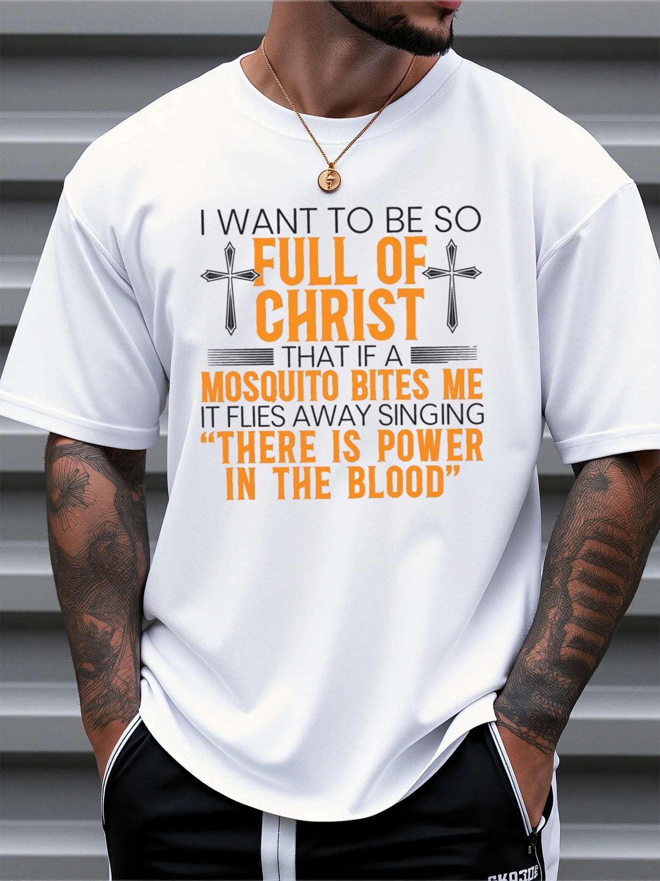 Men 100 Percent Cotton Summer Christian Faith Graphic T Shirt Slim Fit Round Neck Short Sleeve Top