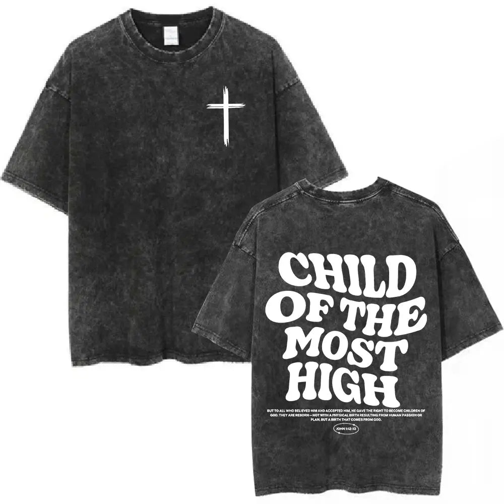 Anhui Bible Verse T Shirt Salvation Jesus Retro Washed
