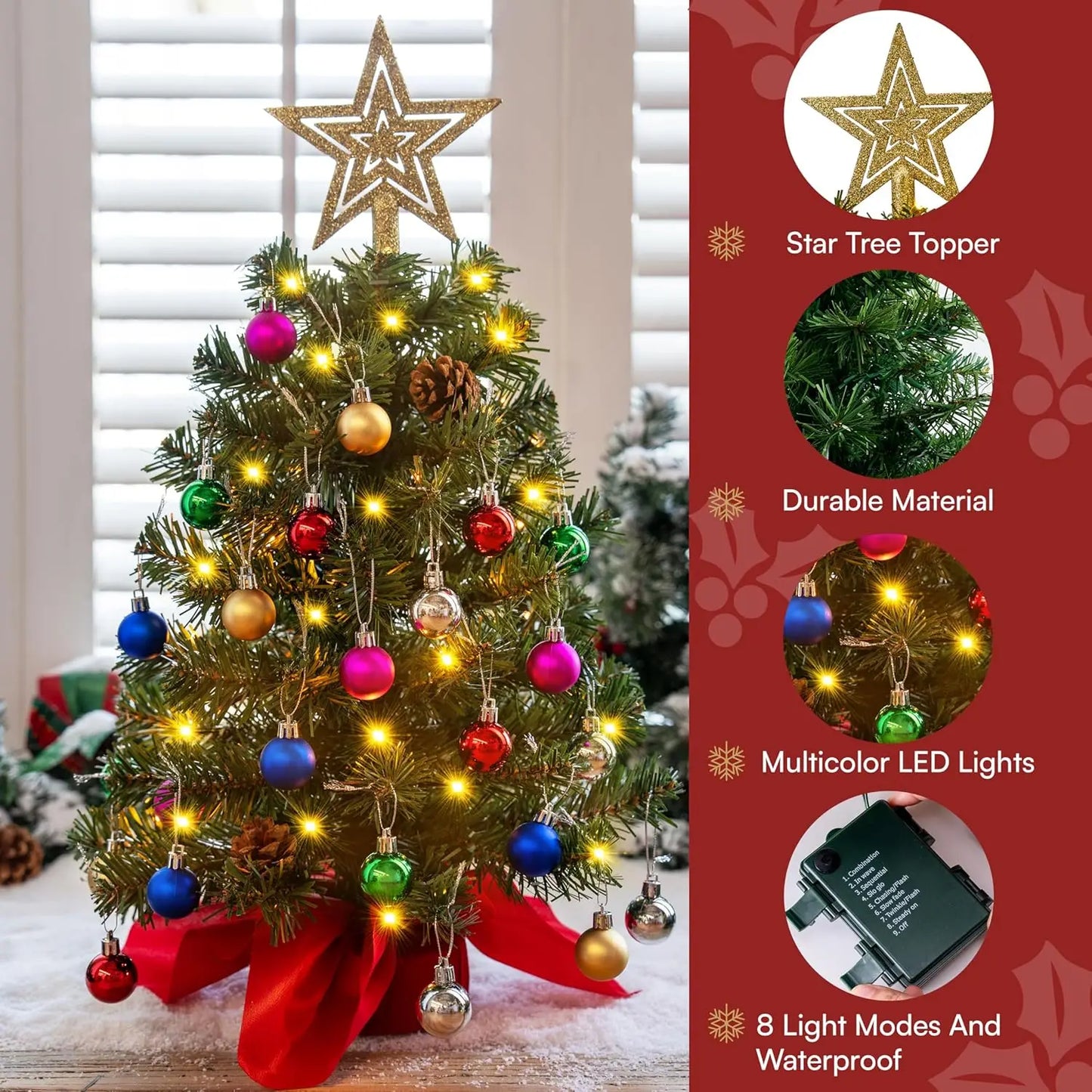 Joyfy Prelit Tabletop Christmas Tree With Warm Lights