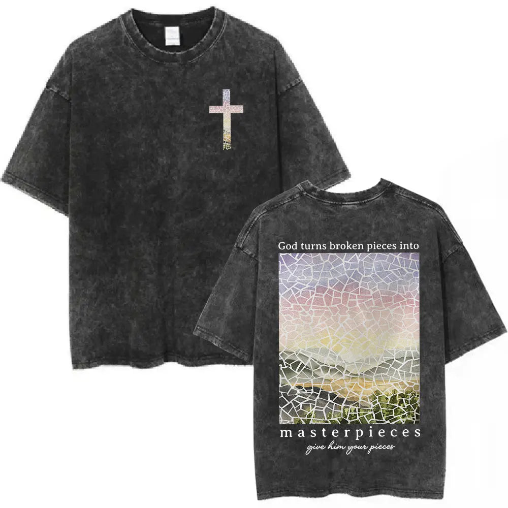 Anhui Bible Verse T Shirt Salvation Jesus Retro Washed