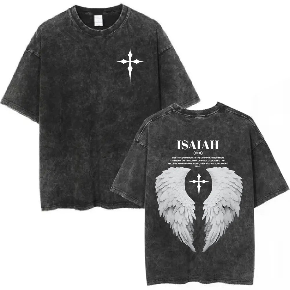 Anhui Bible Verse T Shirt Salvation Jesus Retro Washed
