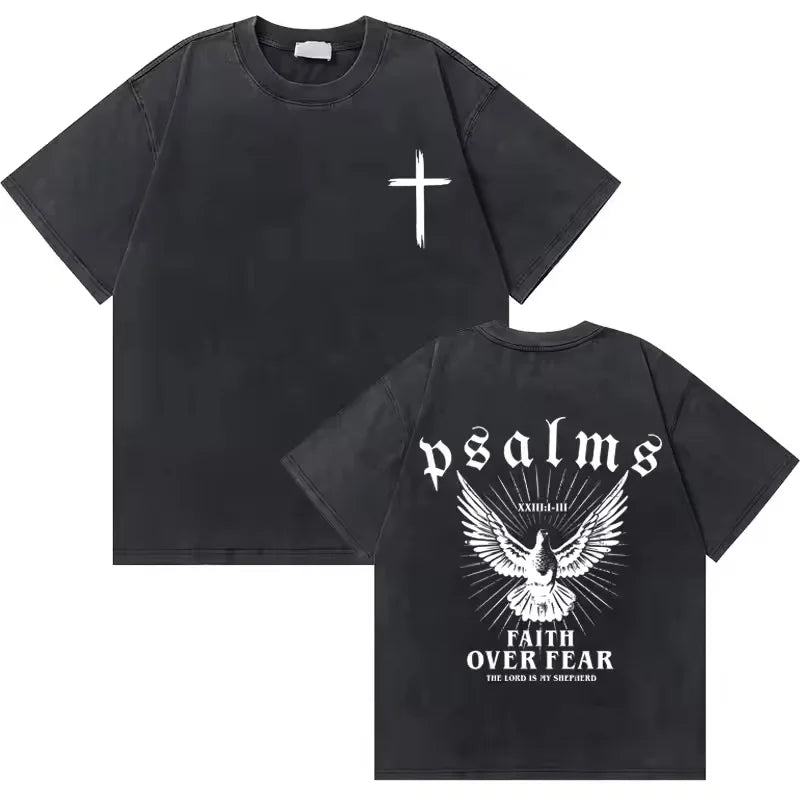 Washed Vintage Christian Jesus Good News God Loves You Bible Verse Graphic T Shirts For Men Women Casual Oversized Tee