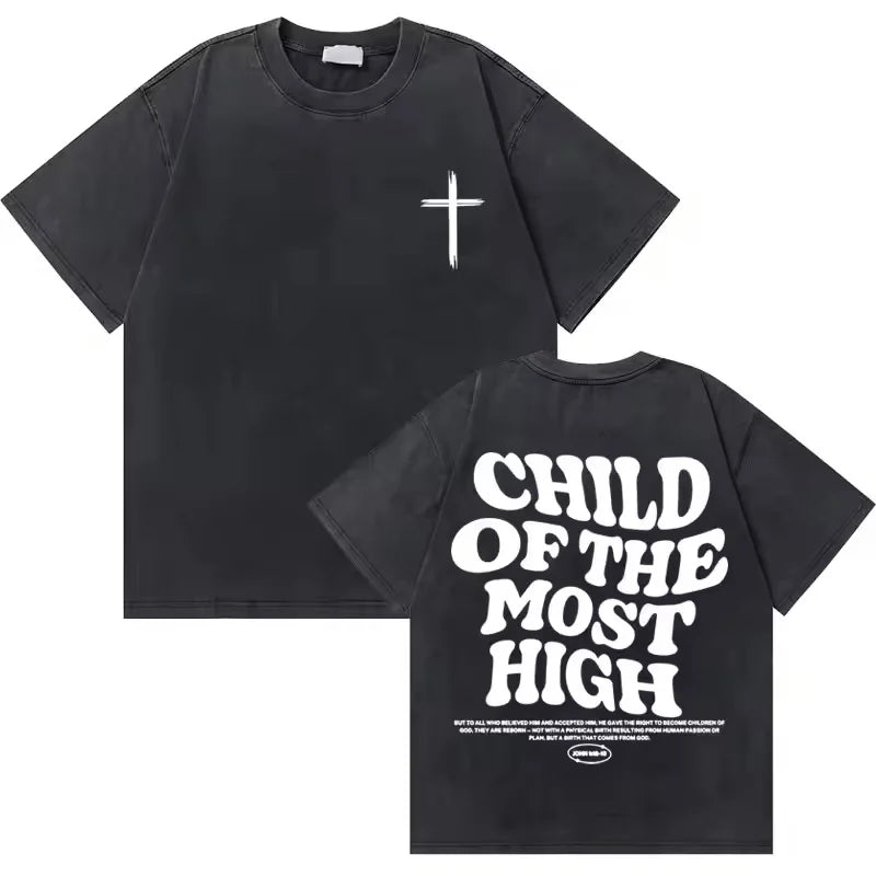 Washed Vintage Christian Jesus Good News God Loves You Bible Verse Graphic T Shirts For Men Women Casual Oversized Tee