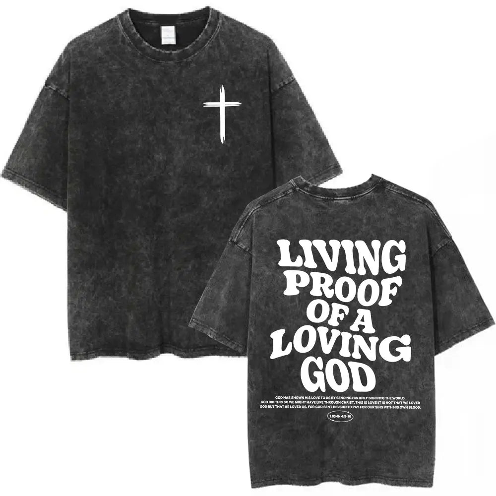 Anhui Bible Verse T Shirt Salvation Jesus Retro Washed
