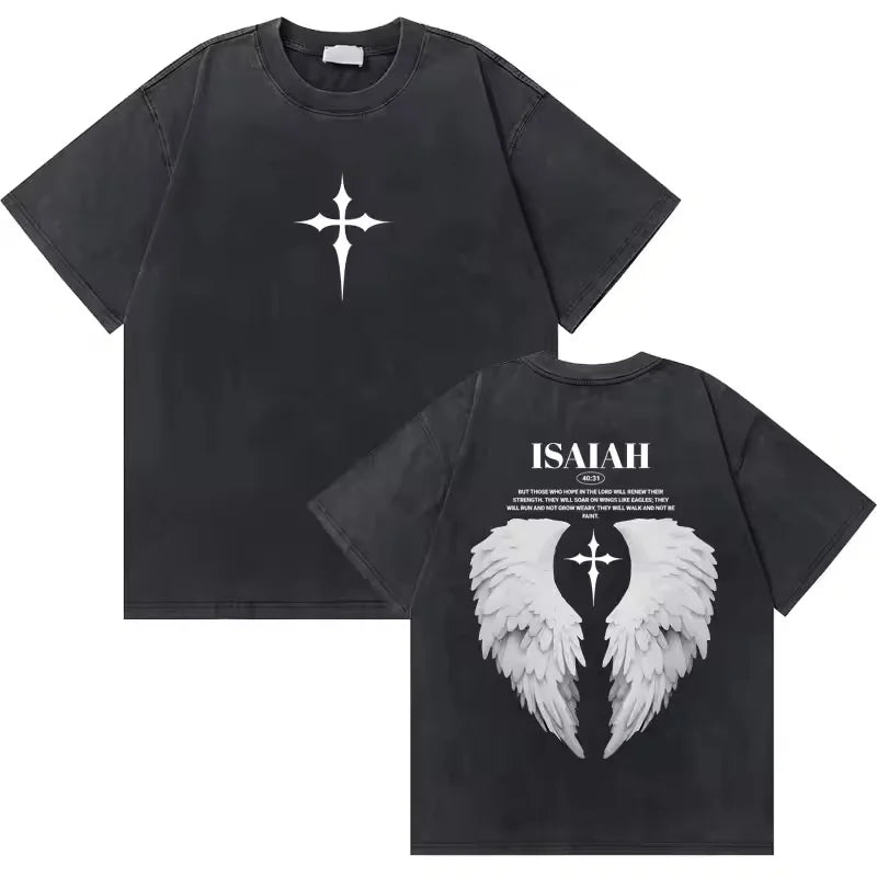 Washed Vintage Christian Jesus Good News God Loves You Bible Verse Graphic T Shirts For Men Women Casual Oversized Tee